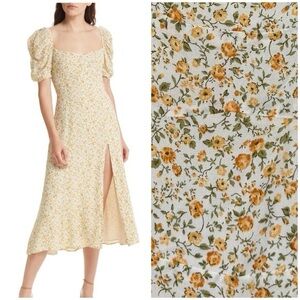 Reformation Bandit Floral Print Midi Dress Size 0 Lima
yellow